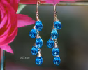 - Solid Gold 14K Swiss Blue Topaz Earrings, Blue Gemstone Drop Earrings