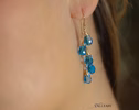 - Swiss Blue Topaz Earrings, Blue Gemstone Drop Earrings