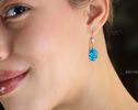 - Solid Gold 14K Swiss Blue Topaz Oval Earrings, Genuine Swiss Blue Topaz Earrings