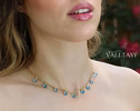 - Solid Gold 14K Swiss Blue Topaz Precious Gemstone Necklace