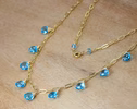 - Solid Gold 14K Swiss Blue Topaz Precious Gemstone Necklace
