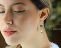 - Solid Gold 14K Tahitian Pearl Earrings with Ametrine and Lemon Quartz, One of a Kind