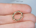 - Solid Gold 14K Textured Bamboo Shaped Connector