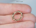 - Solid Gold 14K Textured Bamboo Shaped Connector