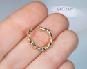 - Solid Gold 14K Textured Bamboo Shaped Connector