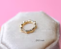 - Solid Gold 14K Textured Bamboo Shaped Connector
