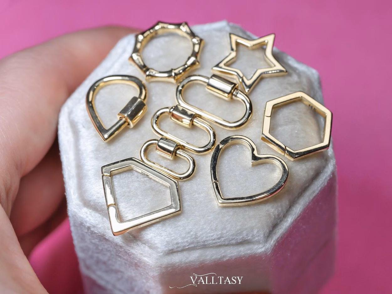 - Solid Gold 14K Textured Bamboo Shaped Connector