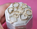 - Solid Gold 14K Textured Bamboo Shaped Connector