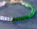 - Solid Gold 14K Tsavorite and Rainbow Moonstone Bracelet, Moonstone and Tsavorite Beaded Bracelet