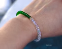 - Solid Gold 14K Tsavorite and Rainbow Moonstone Bracelet, Moonstone and Tsavorite Beaded Bracelet