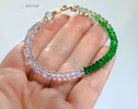 - Solid Gold 14K Tsavorite and Rainbow Moonstone Bracelet, Moonstone and Tsavorite Beaded Bracelet