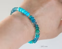 - Solid Gold 14K Turquoise Bracelet, Aqua Blue Gemstone Bracelet with Turquoise, Grandidierite and Apatite