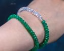 - Solid Gold 14K Zambian Emerald Bracelet, Beaded Emerald Bracelet
