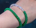 - Solid Gold 14K Zambian Emerald Bracelet, Beaded Emerald Bracelet