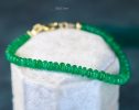- Solid Gold 14K Zambian Emerald Bracelet, Beaded Emerald Bracelet