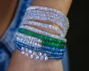 - Solid Gold 14K Zambian Emerald Bracelet, Beaded Emerald Bracelet