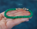 - Solid Gold 14K Zambian Emerald Bracelet, Beaded Emerald Bracelet