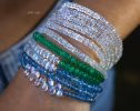 - Solid Gold 14K Zambian Emerald Bracelet, Beaded Emerald Bracelet