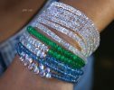 - Solid Gold 14K Zambian Emerald Bracelet, Beaded Emerald Bracelet