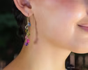 - Tourmaline and Multi Gemstone Earrings, Long Dangle Drop Earrings in Gold Filled