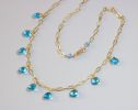 - Swiss Blue Topaz Precious Gemstone Necklace