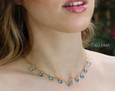 - Swiss Blue Topaz Precious Gemstone Necklace