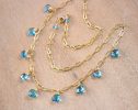 - Swiss Blue Topaz Precious Gemstone Necklace