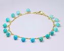 - Turquoise and Amazonite Aqua Blue Gemstone Bohemian Bracelet
