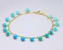 - Turquoise and Amazonite Aqua Blue Gemstone Bohemian Bracelet