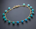 - Turquoise and Amazonite Aqua Blue Gemstone Bohemian Bracelet