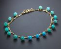 - Turquoise and Amazonite Aqua Blue Gemstone Bohemian Bracelet