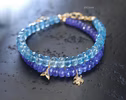 - Solid Gold 14K Aquamrine Bracelet with a Diamond Whale Tale Charm