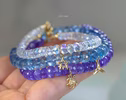 - Solid Gold 14K Aquamrine Bracelet with a Diamond Whale Tale Charm