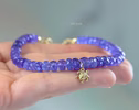 - Solid Gold 14K Tanzanite Bracelet with a Diamond Turtle Charm