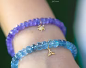 - Solid Gold 14K Tanzanite Bracelet with a Diamond Turtle Charm