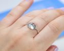 - Moss Aquamarine Ring Handcrafted in Sterling Silver, One of a Kind