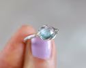 - Moss Aquamarine Ring Handcrafted in Sterling Silver, One of a Kind