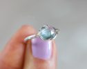 - Moss Aquamarine Ring Handcrafted in Sterling Silver, One of a Kind