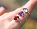 - Red Garnet Ring Handcrafted in Sterling Silver, One of a Kind