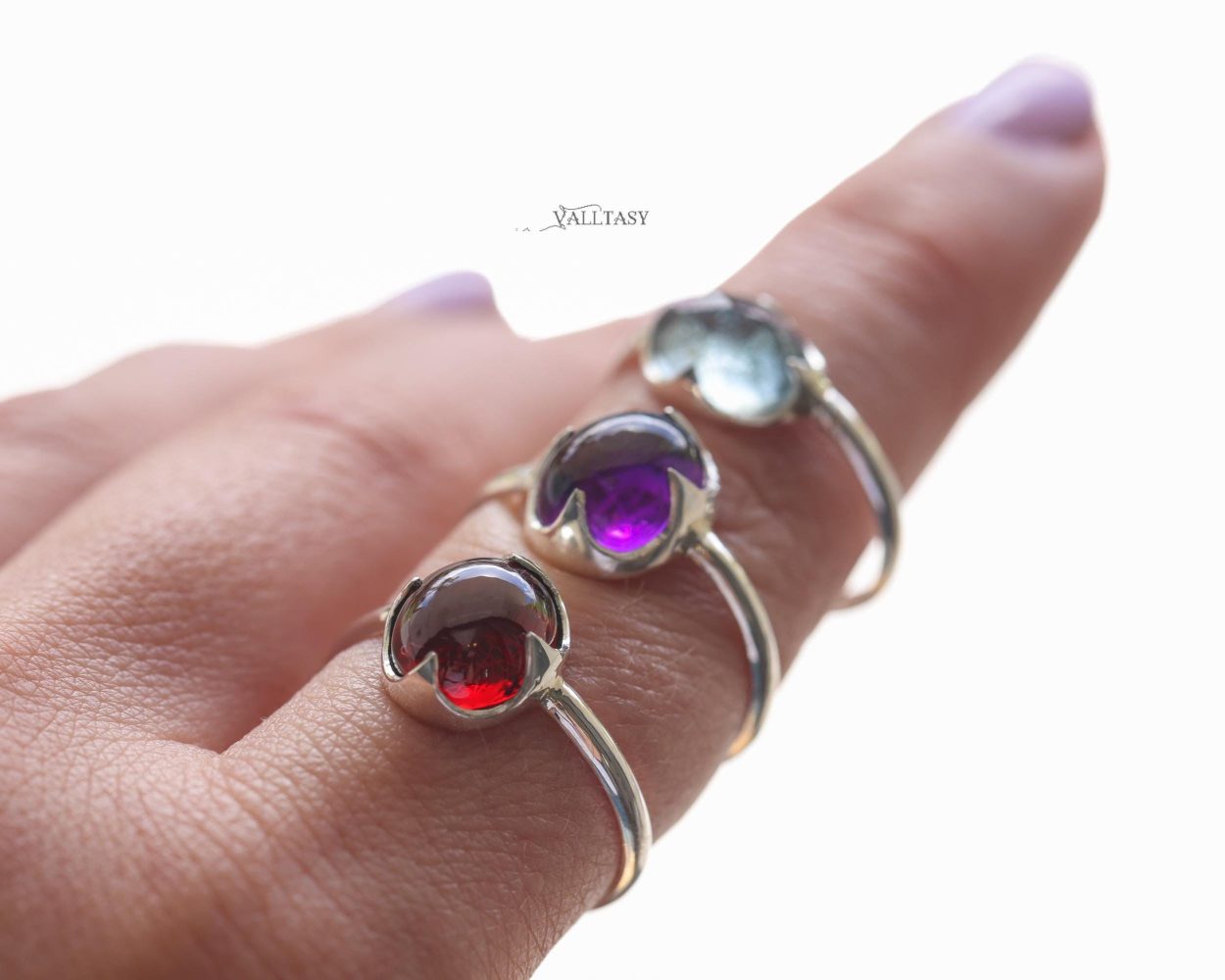 - Red Garnet Ring Handcrafted in Sterling Silver, One of a Kind
