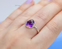- Purple Amethyst Ring Handcrafted in Sterling Silver, One of a Kind