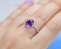 - Purple Amethyst Ring Handcrafted in Sterling Silver, One of a Kind