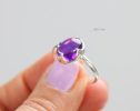 - Purple Amethyst Ring Handcrafted in Sterling Silver, One of a Kind
