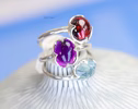 - Red Garnet Ring Handcrafted in Sterling Silver, One of a Kind