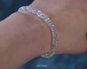- Rainbow Moonstone Blue Fire Bracelet, Heishi Moonstone Beaded Bracelet
