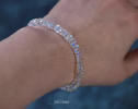 - Rainbow Moonstone Blue Fire Bracelet, Heishi Moonstone Beaded Bracelet