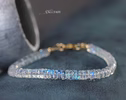 - Rainbow Moonstone Blue Fire Bracelet, Heishi Moonstone Beaded Bracelet