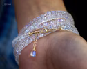 - Rainbow Moonstone Multi Wrap Bracelet Necklace, Multi Layered Bracelet, Double Layered Necklace, Long Necklace in Gold Filled