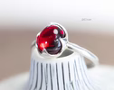 - Red Garnet Ring Handcrafted in Sterling Silver, One of a Kind