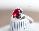 - Red Garnet Ring Handcrafted in Sterling Silver, One of a Kind